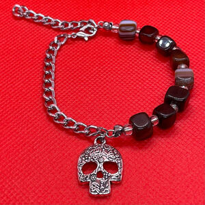 Half & Half Beaded Wire & Chain Charm Bracelet